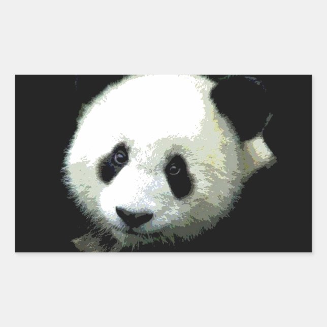 Pegatina Rectangular Panda (Anverso)