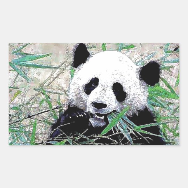 Pegatina Rectangular Panda (Anverso)