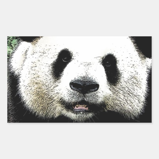 Pegatina Rectangular Panda (Anverso)