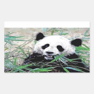 Pegatina Rectangular Panda