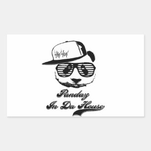 Pegatina Rectangular Pandaz En Casa Da. Ghetto panda