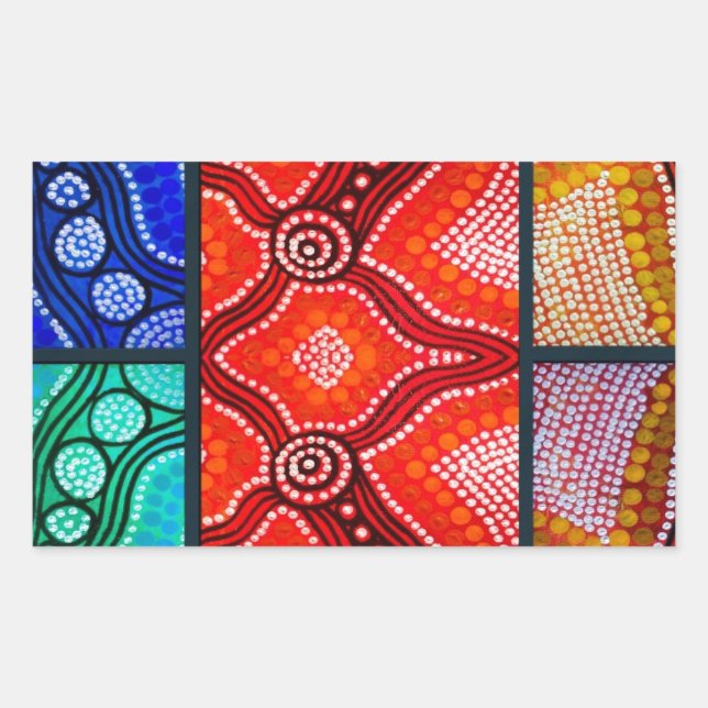 Pegatina Rectangular Panel de arcoiris (Anverso)