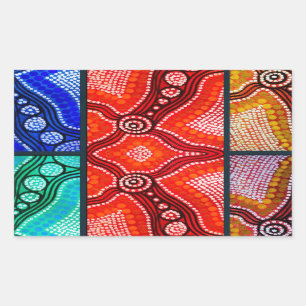 Pegatina Rectangular Panel de arcoiris