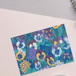 Pegatina Rectangular Pansies