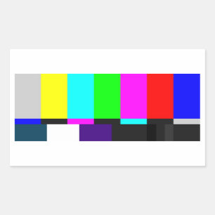Pegatina Rectangular Pantalla de prueba de TV Pegatinas rectangulares