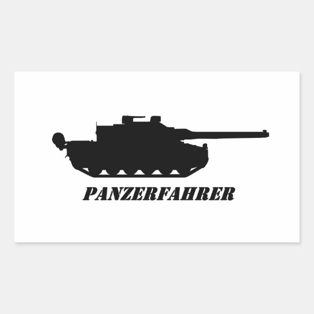 Pegatina Rectangular panzerfahrer (Anverso)