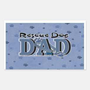 Pegatina Rectangular PAPÁ del perro del rescate