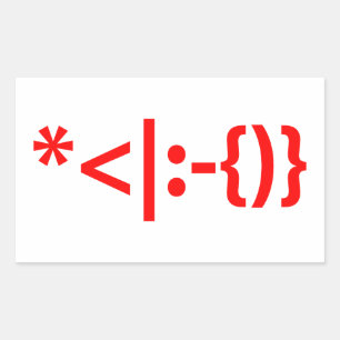 Pegatina Rectangular Papá Noel con emoticonos de Navidades barba