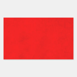 Pegatina Rectangular Papel de pergamino de color rojo brillante en blan