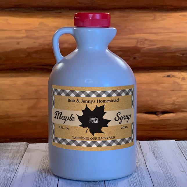 Pegatina Rectangular Papel Kraft Hoja de Arce Cuadro de Búfalo Negro de (Subido por el creador)