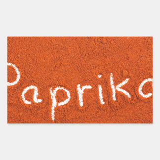 Pegatina Rectangular Paprika de palabra escrita en polvo de paprika