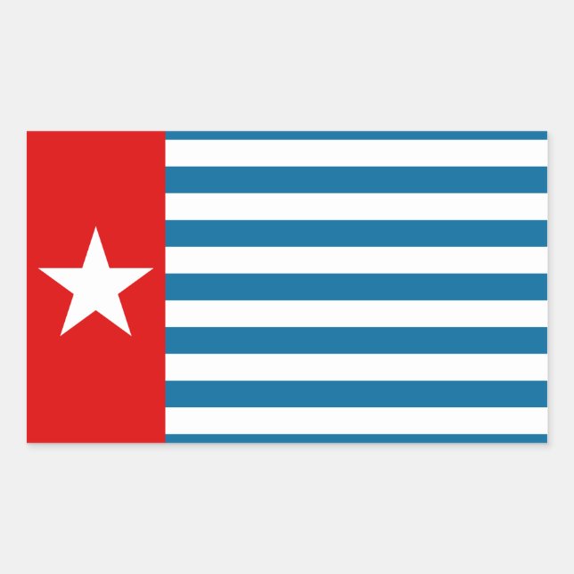 Pegatina Rectangular papúa occidental (Anverso)