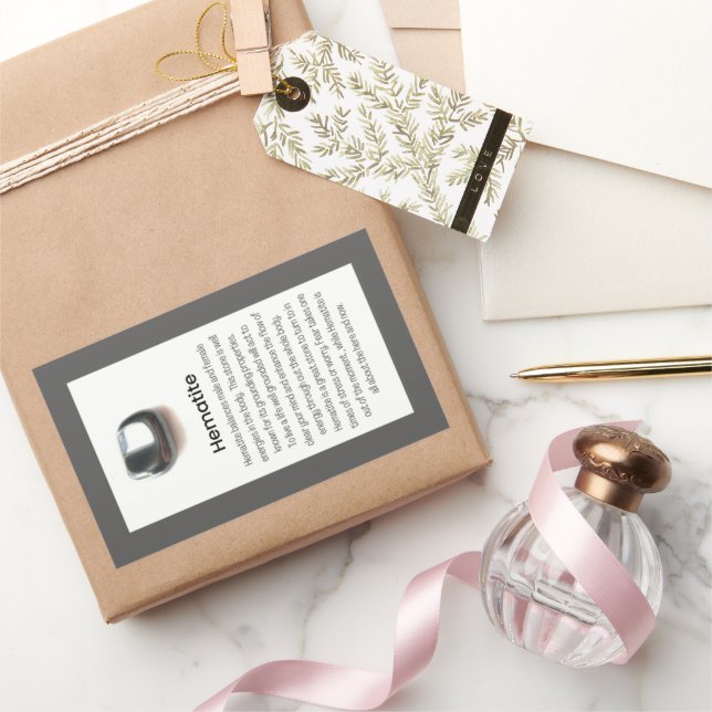 Pegatina Rectangular Paquete de Joyas Hematite Quartz Crystal Significi (Regalar)