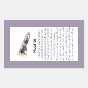 Pegatina Rectangular Paquete Gemstone Fluorite Crystal