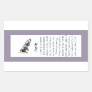 Pegatina Rectangular Paquete Gemstone Fluorite Crystal