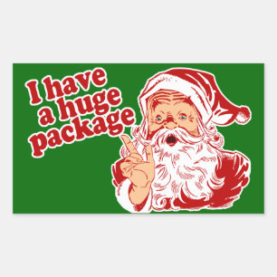 Pegatina Rectangular Paquete Santas Enorme