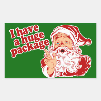 Pegatina Rectangular Paquete Santas Enorme