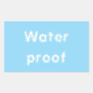 Pegatina Rectangular Paquete sin salpicaduras de prueba de agua Bue Whi