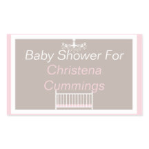 Pegatina rectangular para baby shower de araña ele