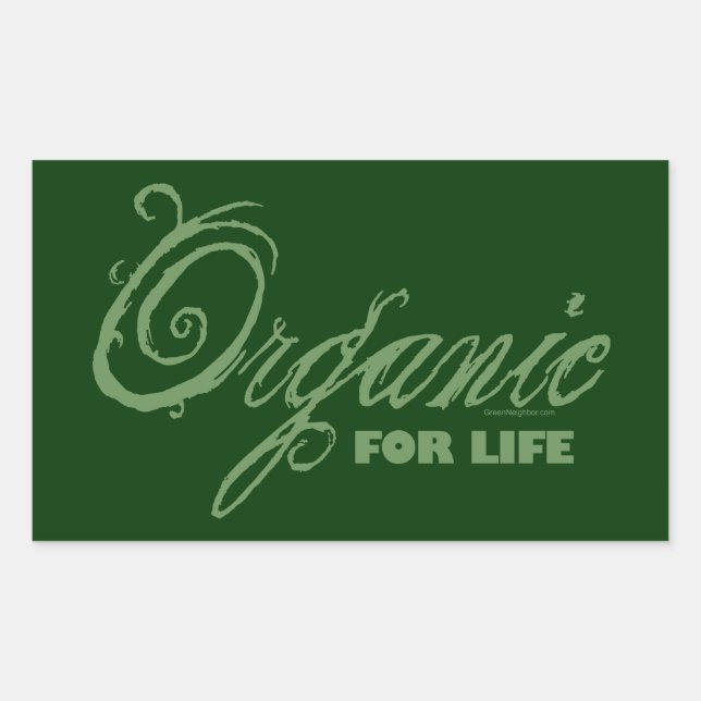 Pegatina Rectangular Para la vida, orgánico (Anverso)