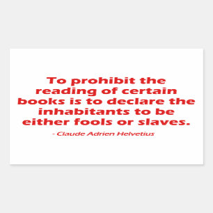 Pegatina Rectangular Para prohibir la lectura de ciertos libros
