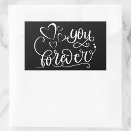 Pegatina Rectangular PARA SIEMPRE la idea de regalo de San Valentín