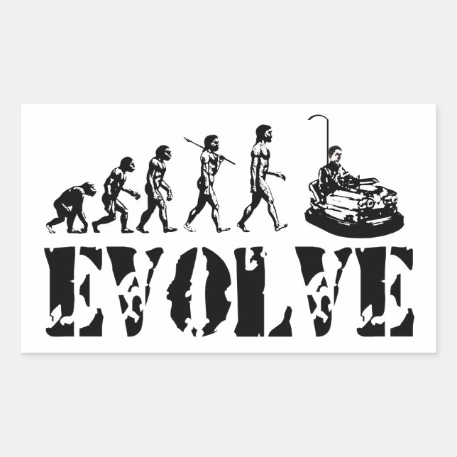 Pegatina Rectangular Parachoque Cars Dodgem Fun Sport Evolution Art (Anverso)