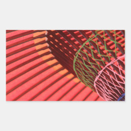 Pegatina Rectangular Paraguas japoneses