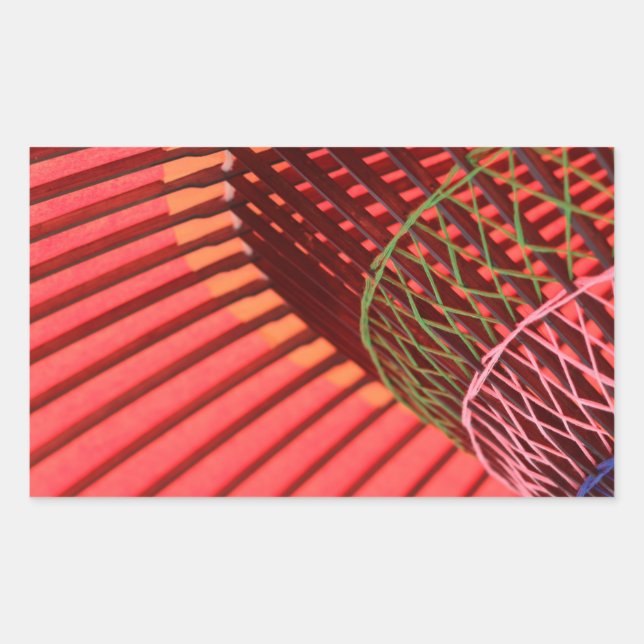 Pegatina Rectangular Paraguas japoneses (Anverso)