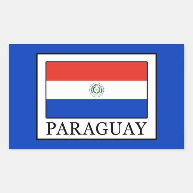 Pegatina Rectangular Paraguay (Anverso)