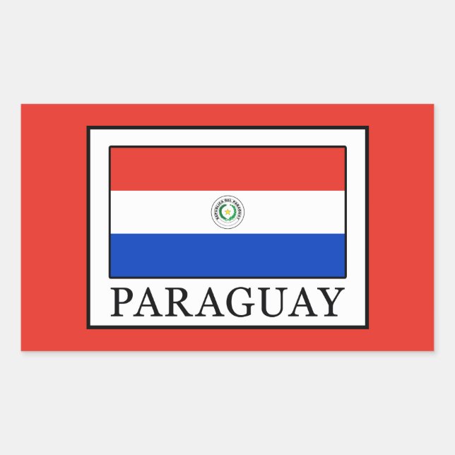 Pegatina Rectangular Paraguay (Anverso)