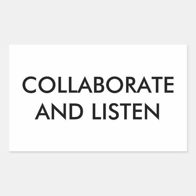 PEGATINA RECTANGULAR PARAR, COLABORAR Y ESCUCHAR (Anverso)
