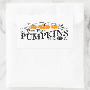 Pegatina Rectangular Parche de calabaza para granjas