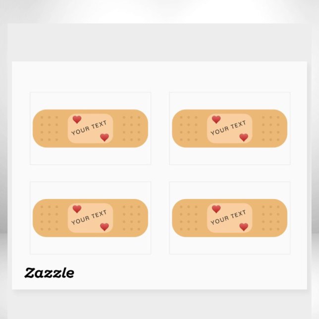 Pegatina Rectangular Parche tirita con texto personalizable (Subido por el creador)