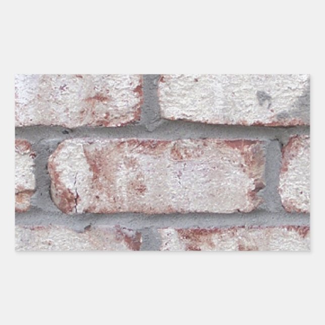 Pegatina Rectangular Pared de ladrillo encalado (Anverso)
