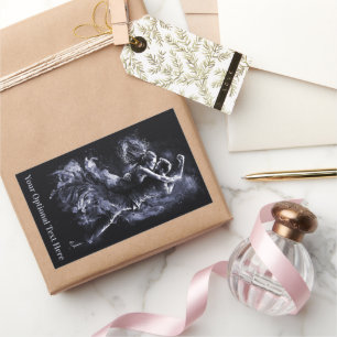Pegatina Rectangular Pareja de baile de texto personalizado