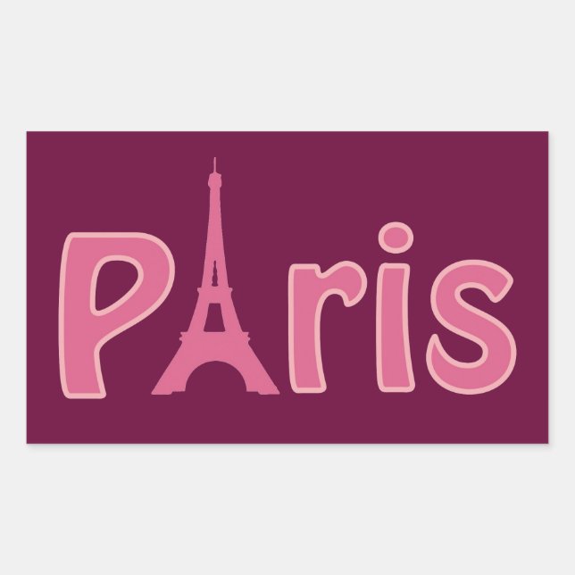 Pegatina Rectangular París (Anverso)