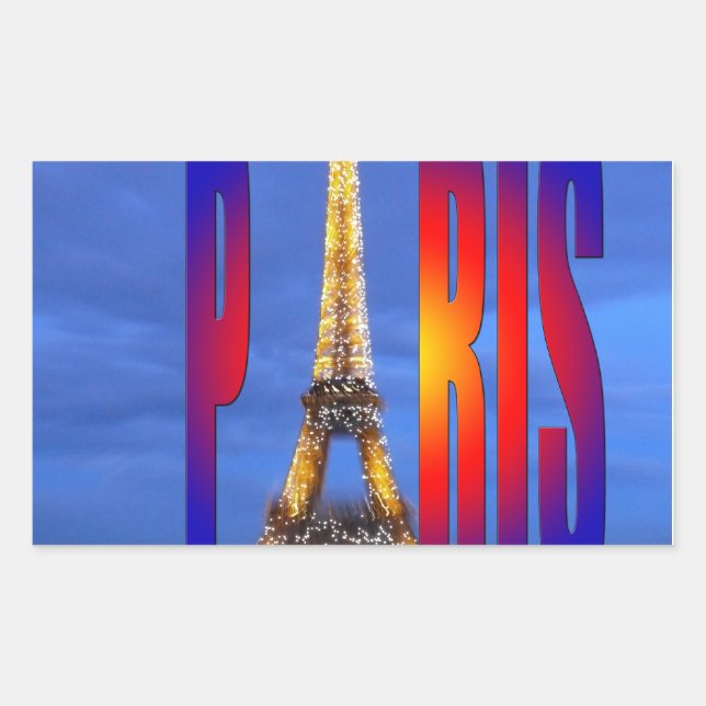 Pegatina Rectangular París Francia (Anverso)