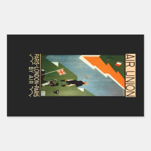 Pegatina Rectangular París - Londres - París por el aire