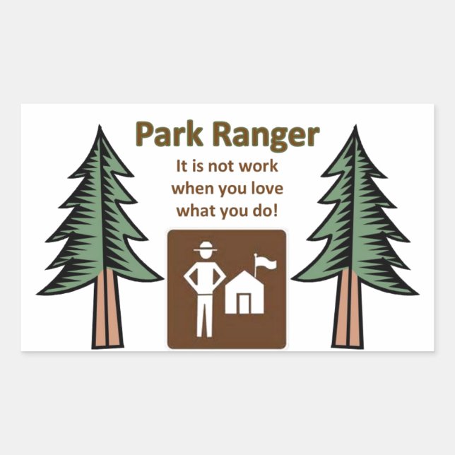 Pegatina Rectangular Park Ranger (Anverso)