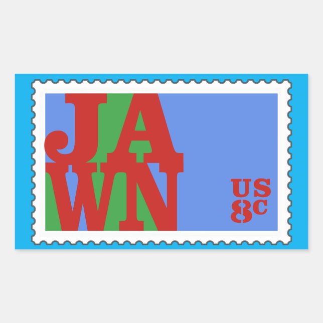 Pegatina Rectangular Parodia de estampado de amor de JAWN Philly 70 (Anverso)