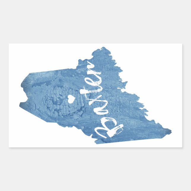 Pegatina Rectangular Parque Estatal Baxter Maine Wood Grain (Anverso)