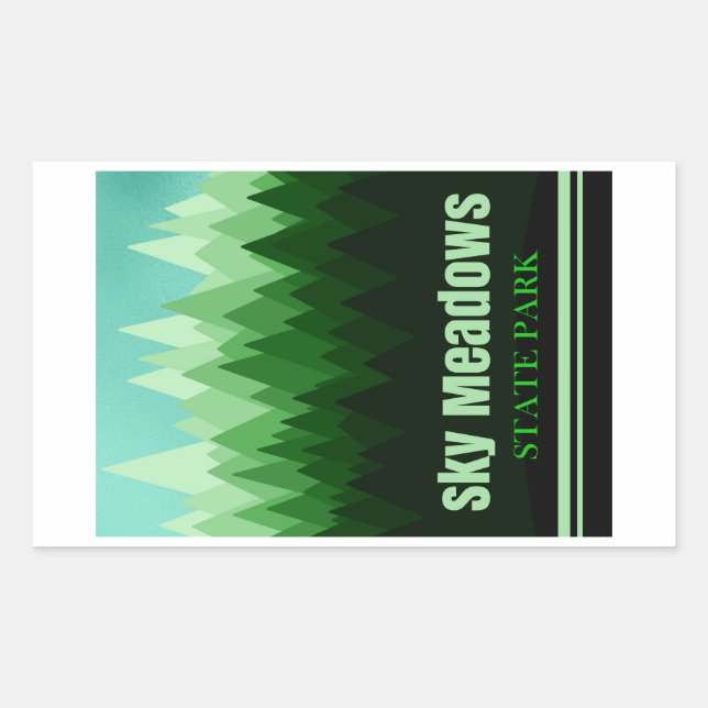 Pegatina Rectangular Parque Estatal Sky Meadows Virginia Forest (Anverso)