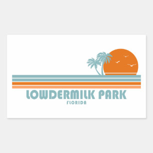 Pegatina Rectangular Parque Lowdermilk Nápoles Florida Palmeras