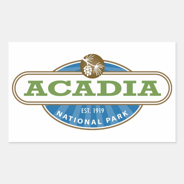 Pegatina Rectangular Parque nacional Acadia Estados Unidos (Anverso)
