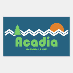 Pegatina Rectangular Parque nacional Acadia Retro
