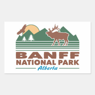 Pegatina Rectangular Parque nacional Banff Elk