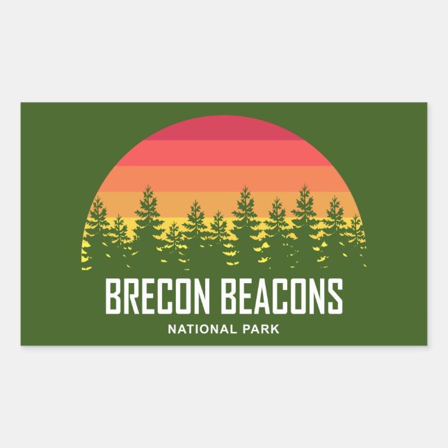 Pegatina Rectangular Parque nacional Brecon Beacons (Anverso)