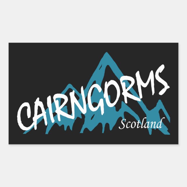 Pegatina Rectangular Parque nacional Cairngorms Montañas de Escocia (Anverso)