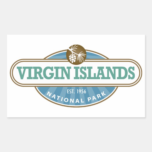 Pegatina Rectangular Parque nacional de las Islas Vírgenes (Anverso)